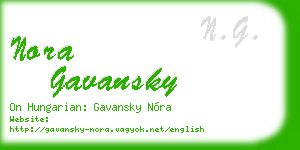 nora gavansky business card
